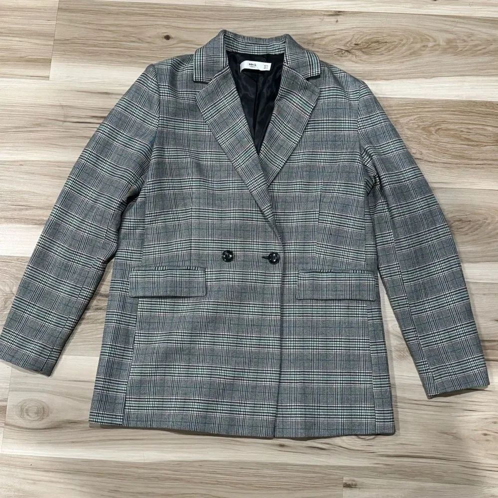 Mango MNG Plaid Casual Blazer Jacket Women’s Small